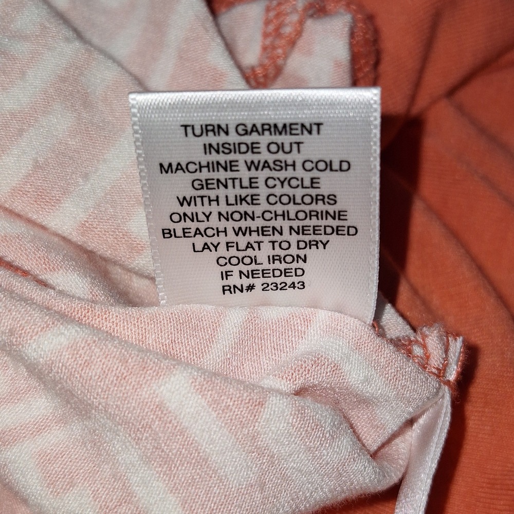 Midi Dress Resort Wear Retro New York & Company Stretch Faux Wrap Peach Orange L - Picture 5 of 11
